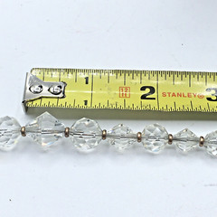 Vintage Graduated Clear Faceted Crystal Glass Beaded Bead 16″ Necklace