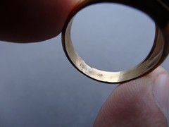 VINTAGE VARGAS 10K GF OVAL SHIMMER SUN STONE SOLITAIRE RING SIZE 11.75