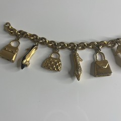 Vintage Carol Lee Charm Bracelet- Whistle,, shoes , bags – 7 inch