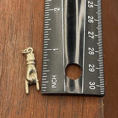 Vintage 925 Sterling Italian Mano Cornuto Sign of Horns Lucky Pendant Charm