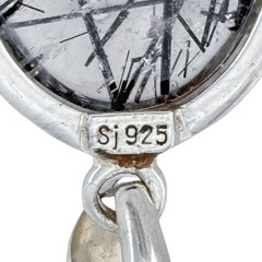 Vintage Sterling Silver 925 Tourmalinated Quartz Pendant