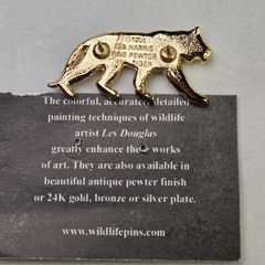 Vintage George G Harris Tiger Pin 24K Gold Plated Pewter Wildlife Collection