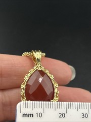 Vintage Beria Collection Bronze 18KT Yellow Gold Plated Carnelian Necklace