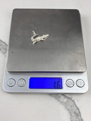 Vintage 925 Sterling Silver Crocodile Alligator Etched Pendant