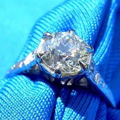 Original EARTH MINED DIAMOND ART Deco Engagement Ring Vintage Platinum Solitaire