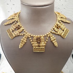 Book Juliana D&E for KJL Cast Urn Parure Bib Necklace Bracelet Egyptian Set