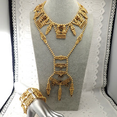 Book Juliana D&E for KJL Cast Urn Parure Bib Necklace Bracelet Egyptian Set