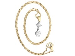Antique and Contemporary 0.91Ct Diamond and 18k Yellow Gold Pendant
