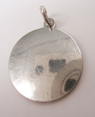 VTG SILVER PLATE DISK CHARM 4 LEAF CLOVER GOOD LUCK
