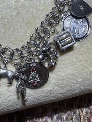 Gorgeous Double Curb Link Sterling Silver Charm Bracelet
