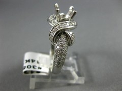 ESTATE WIDE 1.03CT DIAMOND 14KT WHITE GOLD 3D SEMI MOUNT ENGAGEMENT RING #3056