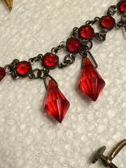 Art Deco Neclaces Gothic Glass Chech 1920s 1930s Jewelry Lot Chokers Earrings