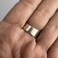 Vintage Sterling Silver 925 Oxidized Modernist Square Domed Wide Ring Size 7.5
