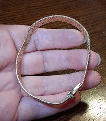Vintage Napier Goldtone Textured Chain Mesh Bracelet Some Wear See Pics/Descrip