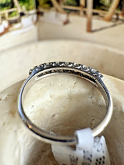 Ladies ESTATE Platinum NATURAL Round Diamond Band Ring