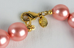 Joan Rivers Pink Faux-Pearl Czech Republic Glass Bead Necklace 30 In Gold Tone
