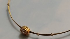 Vtg Butterfly Charm Lock & Key Necklace 24″ & Crystal Wires Bracelet Set