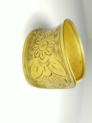 Antique 1920s Wide Brass Bangle Bracelet, One Size Fits All. Excellent cond.