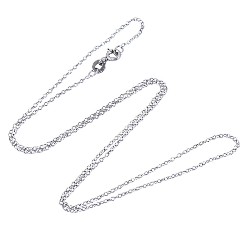 Vintage Sterling Silver 925 0.6mm Cable Chain Necklace 18”