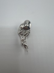 Vintage Monet Valentine’s Day Silver Cupid Cherub Heart Pin
