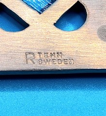 Vintage Pewter Broach Pin Rune Tennesmed Sweden Collectible blue 1950-1970 Rare