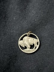 VINTAGE CUT OUT BUFFALO nickel pendant
