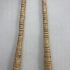 Light Brown Wood Beaded Disc Necklace Graduated Wooden Heishi Look Vintage 14in