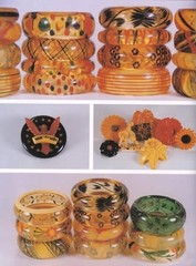 Bakelite Bangles & Jewelry Collector Guide Full Color w Unusual Pieces
