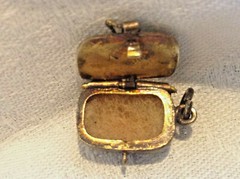 Egyptian Revival Enamel 800 Silver MOSES Basket Locket 0r Charm w Baby MOSES