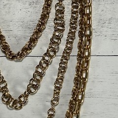 Vintage Gold Tone Multi Strand Chain Necklace 1980s-1990s Costume Jewelry