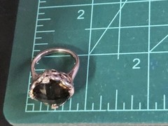 Vintage Sterling Silver Smoky Quartz Crystal Ring Size 7
