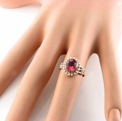 RARE 9CT ROSE GOLD AAA PINK TOURMALINE & PEARL COCKTAIL RING FREE RESIZE