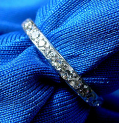 Original EARTH MINED DIAMOND Wedding Band Deco PLATINUM Eternity Ring Size 6.25