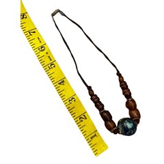 Hand Painted Wooden Bead Necklace 90s Y2K Era