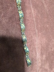 Vintage Damascene Birds and Flowers 7 Inches Bracelet Safety Chain