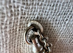 Vintage Mid Century 1/40 RGP White Gold Tone Watch Chain Bar Link Dog Clip 13.75