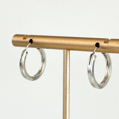 Vintage 925 Sterling Silver Simple Plain Simple Ladies Huggie Hoop Earrings