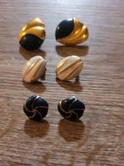 Lot Of 3pair Enamel Vintage Earrings Post Back Pierced Women’s Fashion Jewelry