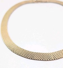 Vintage NANASI 12K Gold Filled Mesh Necklace 47 Grams 15.5 Inch Collar