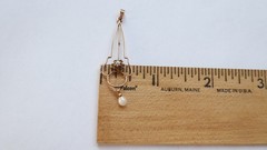 Antique Edwardian Lavalier 10K Gold 2mm Diamond Seed Pearl Pendant Art Nouveau