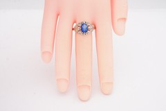 Vintage Sterling Silver 925 Faux Star Sapphire Ring Size 8