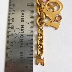 Vintage Kirk’s Folly Gold-Tone Dog Charm Bracelet with Rhinestones Retired READ