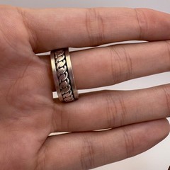 Interlocking Rope Design Spinner Band VTG Sterling Silver 925 Ring Size 12.5