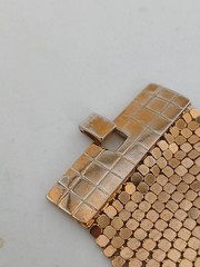 NOIR 1980s Gold Plated Wide Mesh Metal bracelet size 7 (read)