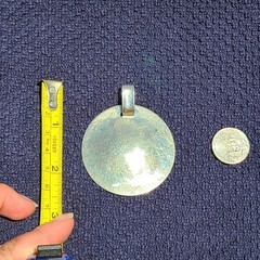 RLM Robert Lee Morris Studios Sterling Silver “One World” Hammered Disc Pendant
