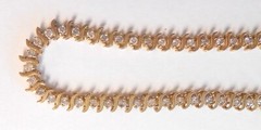 Vintage 41 Diamond Set, 10K Yellow Gold Tennis Line 5mm Wide Bracelet 6.25″