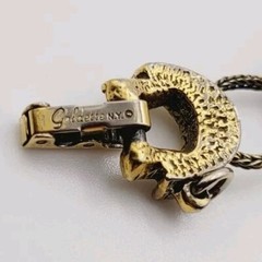 Vintage Signed Goldette NY Multiple Gemstones Safety Chain Slide Charm Bracelet
