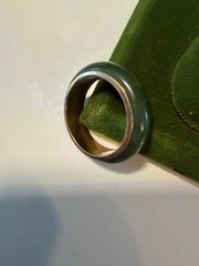 Vintage SOLID 14KT Gold Stamped Jade Size 8.5 Ring 4.66g New Old Stock!