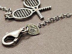 Vintage Dyadema Italy 925 Tennis Pendant Necklace 16″ To 17.75″ VGUC