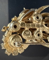 Vintage Juliana D & E Venus Flames Topaz Goldtone Brooch Book Piece